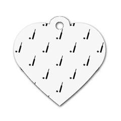 Black And White Cricket Sport Motif Print Pattern Dog Tag Heart (one Side) by dflcprintsclothing