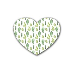 Cactus Pattern Heart Coaster (4 Pack)  by goljakoff