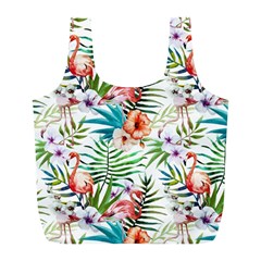 Tropical Flamingos Full Print Recycle Bag (l) by goljakoff