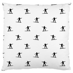 Black And White Surfing Motif Graphic Print Pattern Large Flano Cushion Case (two Sides) by dflcprintsclothing