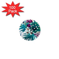 Tropical Flowers 1  Mini Magnets (100 Pack)  by goljakoff