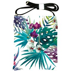 Tropical Flowers Shoulder Sling Bag by goljakoff