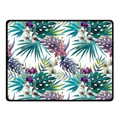 Tropical Flowers Double Sided Fleece Blanket (small)  by goljakoff