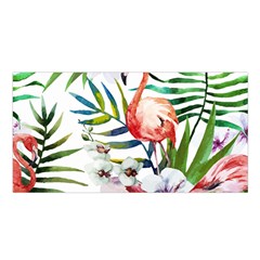 Tropical Flamingo Satin Shawl by goljakoff