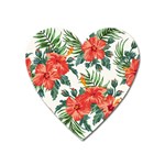 Red flowers Heart Magnet Front