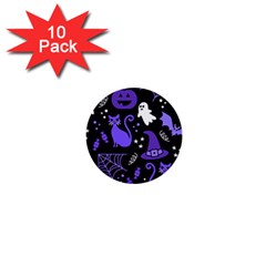Halloween Party Seamless Repeat Pattern  1  Mini Buttons (10 Pack)  by KentuckyClothing