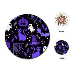 Halloween Party Seamless Repeat Pattern  Playing Cards Single Design (round) by KentuckyClothing