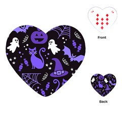 Halloween Party Seamless Repeat Pattern  Playing Cards Single Design (heart) by KentuckyClothing