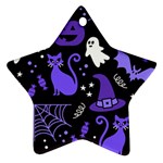 Halloween Party Seamless Repeat Pattern  Star Ornament (Two Sides) Front