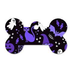 Halloween Party Seamless Repeat Pattern  Dog Tag Bone (one Side) by KentuckyClothing