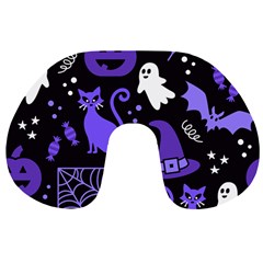 Halloween Party Seamless Repeat Pattern  Travel Neck Pillow by KentuckyClothing