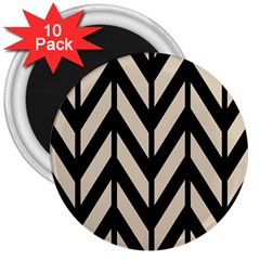 Chevrons Beige/noir 3  Magnets (10 Pack)  by kcreatif