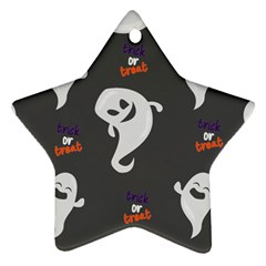 Halloween Ghost Trick Or Treat Seamless Repeat Pattern Ornament (star) by KentuckyClothing
