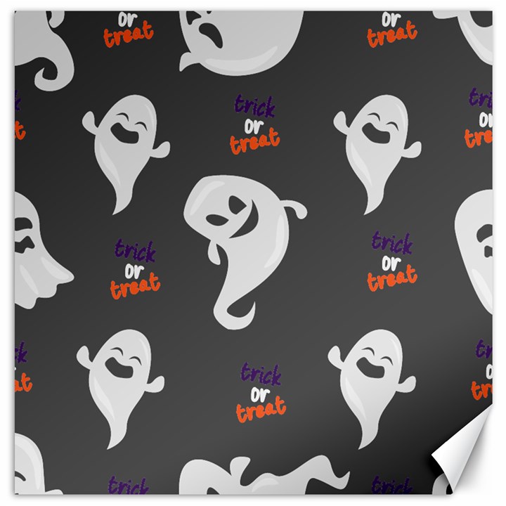 Halloween Ghost Trick or Treat Seamless Repeat Pattern Canvas 20  x 20 