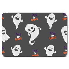 Halloween Ghost Trick Or Treat Seamless Repeat Pattern Large Doormat  by KentuckyClothing