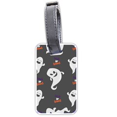 Halloween Ghost Trick Or Treat Seamless Repeat Pattern Luggage Tag (one Side) by KentuckyClothing
