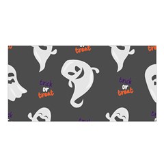 Halloween Ghost Trick Or Treat Seamless Repeat Pattern Satin Shawl by KentuckyClothing