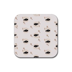Halloween Mummies Seamless Repeat Pattern Rubber Coaster (square)  by KentuckyClothing
