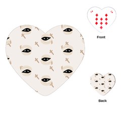 Halloween Mummies Seamless Repeat Pattern Playing Cards Single Design (heart) by KentuckyClothing