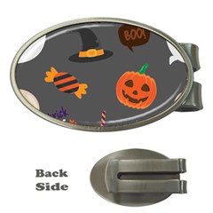 Halloween Themed Seamless Repeat Pattern Money Clips (oval)  by KentuckyClothing