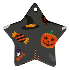 Halloween Themed Seamless Repeat Pattern Star Ornament (two Sides) by KentuckyClothing