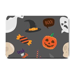 Halloween Themed Seamless Repeat Pattern Small Doormat  by KentuckyClothing