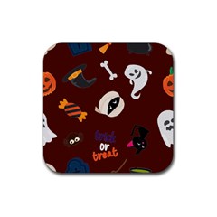 Halloween Seamless Repeat Pattern Rubber Coaster (square)  by KentuckyClothing