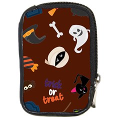 Halloween Seamless Repeat Pattern Compact Camera Leather Case by KentuckyClothing