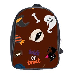 Halloween Seamless Repeat Pattern School Bag (xl) by KentuckyClothing