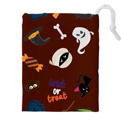 Halloween Seamless Repeat Pattern Drawstring Pouch (4xl) by KentuckyClothing