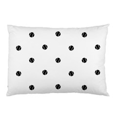 Black And White Baseball Print Pattern Pillow Case by dflcprintsclothing