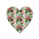 Monstera flowers pattern Heart Magnet Front