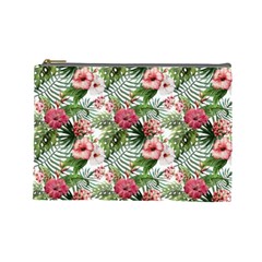 Monstera Flowers Pattern Cosmetic Bag (large) by goljakoff