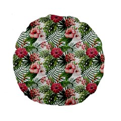 Monstera flowers pattern Standard 15  Premium Round Cushions