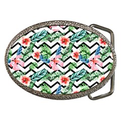 Zigzag Flowers Pattern Belt Buckles by goljakoff