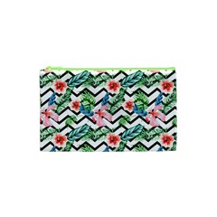 Zigzag Flowers Pattern Cosmetic Bag (xs) by goljakoff