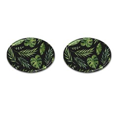 Green Leaves Cufflinks (oval) by goljakoff