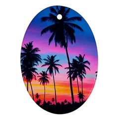 Palms Oval Ornament (two Sides) by goljakoff