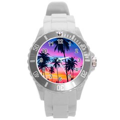 Palms Round Plastic Sport Watch (l) by goljakoff