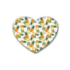 Tropical Pineapples Heart Coaster (4 Pack)  by goljakoff