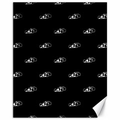 Formula One Black And White Graphic Pattern Canvas 11  X 14  by dflcprintsclothing