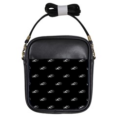 Formula One Black And White Graphic Pattern Girls Sling Bag