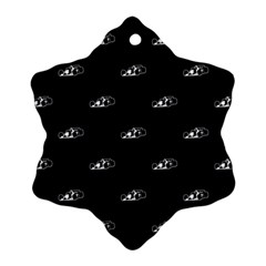 Formula One Black And White Graphic Pattern Ornament (snowflake) by dflcprintsclothing