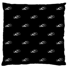 Formula One Black And White Graphic Pattern Large Cushion Case (one Side) by dflcprintsclothing