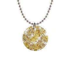 Golden Leaves 1  Button Necklace