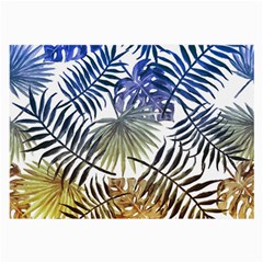 Blue And Yellow Tropical Leaves Large Glasses Cloth by goljakoff