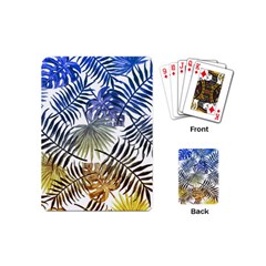 Blue And Yellow Tropical Leaves Playing Cards Single Design (mini) by goljakoff