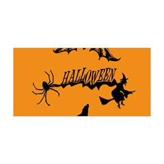 Happy Halloween Scary Funny Spooky Logo Witch On Broom Broomstick Spider Wolf Bat Black 8888 Black A Yoga Headband by HalloweenParty