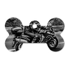 Motorcycle Riders At Highway Dog Tag Bone (two Sides) by dflcprintsclothing