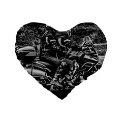 Motorcycle Riders At Highway Standard 16  Premium Heart Shape Cushions by dflcprintsclothing